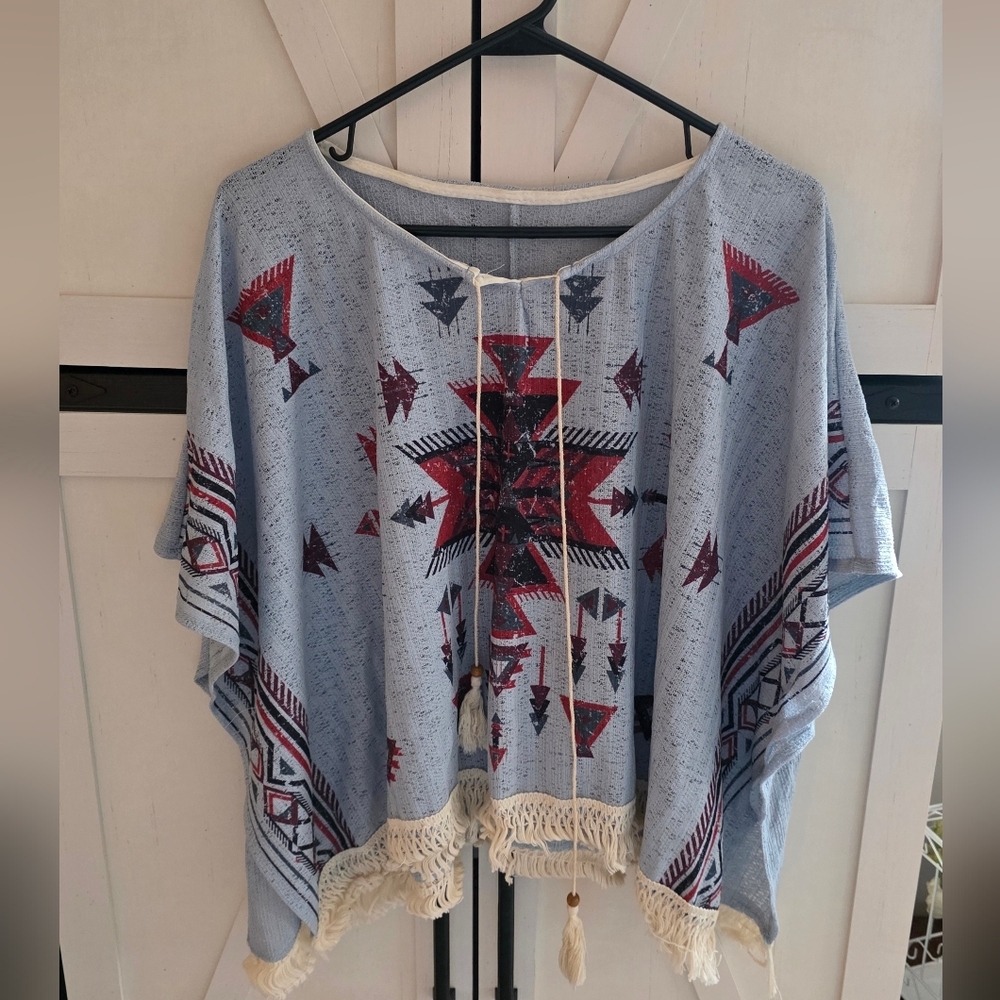 Bohemian Poncho with Fringe
